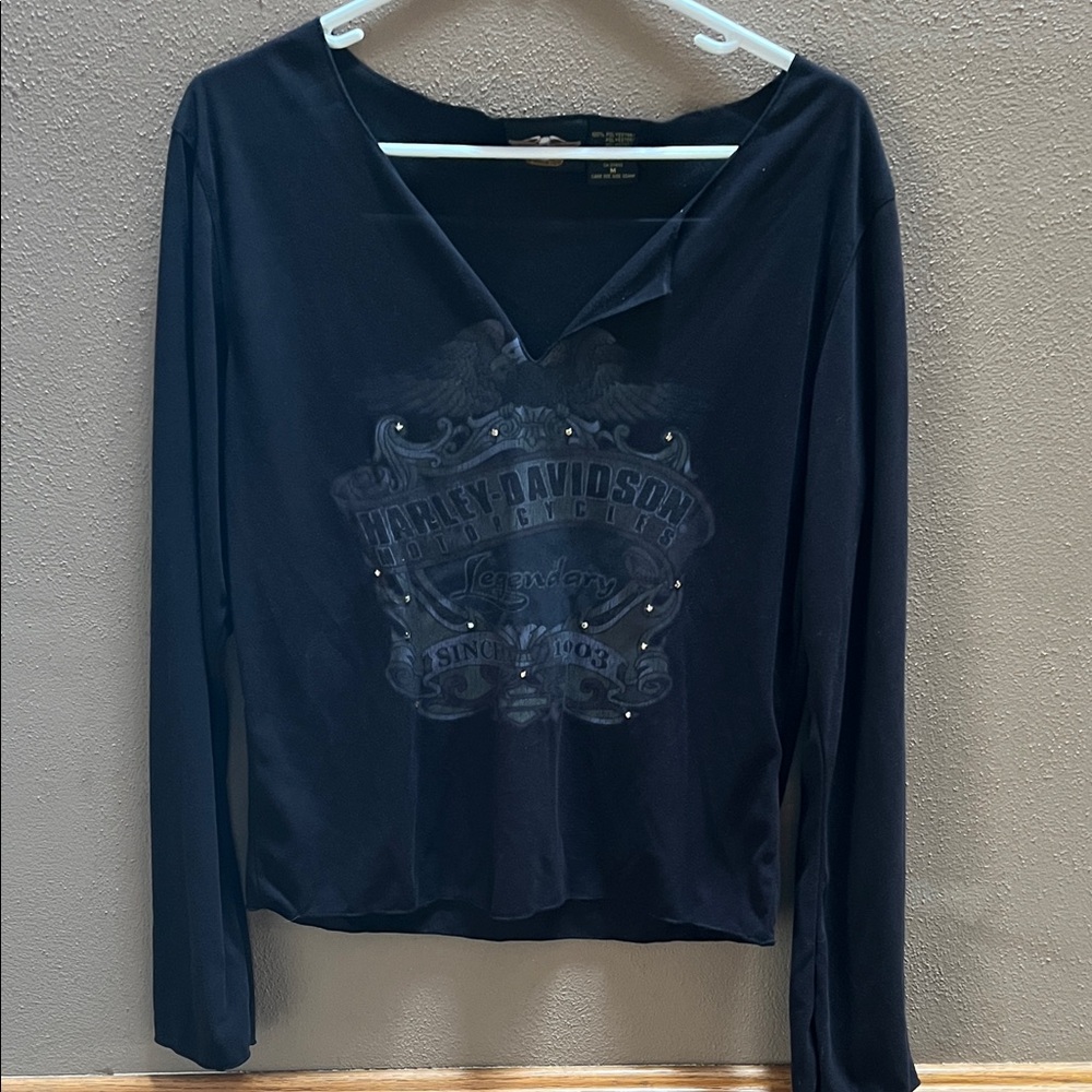 Harley-Davidson Women's Midnight Black Long Sleeve Tee